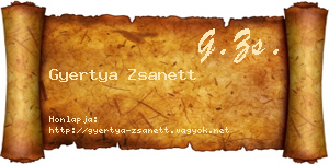 Gyertya Zsanett névjegykártya